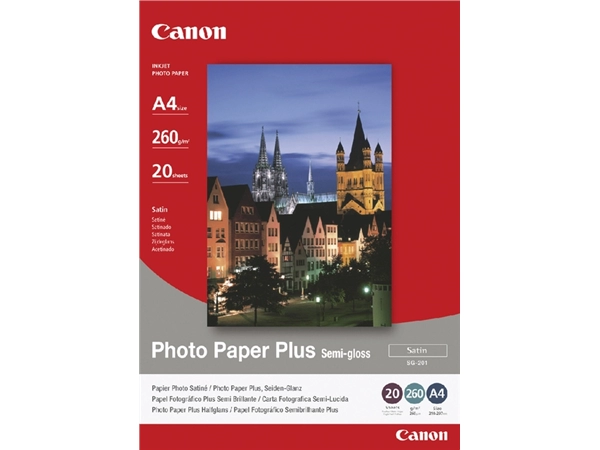 Een Inkjetpapier Canon SG-201 A4 260gr semi glossy 20 vel koop je bij Hoekmankantoorartikelen.nl