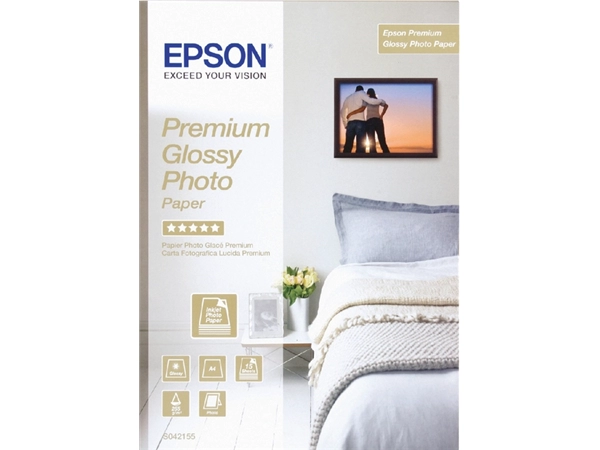 Een Inkjetpapier Epson S042155 A4 premium glans 225gr 15 vel koop je bij Hoekmankantoorartikelen.nl