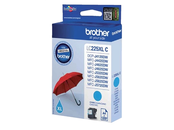 Een Inktcartridge Brother LC-225XLC blauw koop je bij VHK Kantoorartikelen