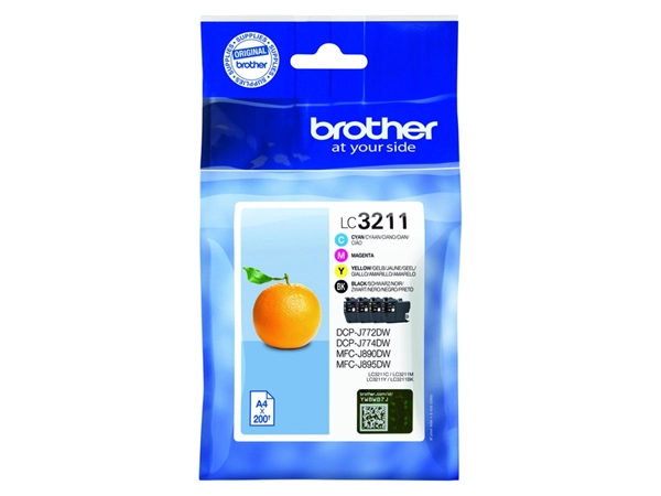 Een Inktcartridge Brother LC-3211 Zwart + 3 kleuren koop je bij VHK Kantoorartikelen