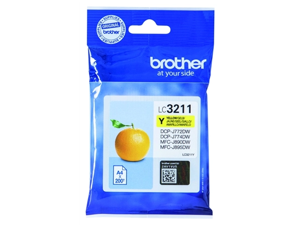 Een Inktcartridge Brother LC-3211Y geel koop je bij VHK Kantoorartikelen