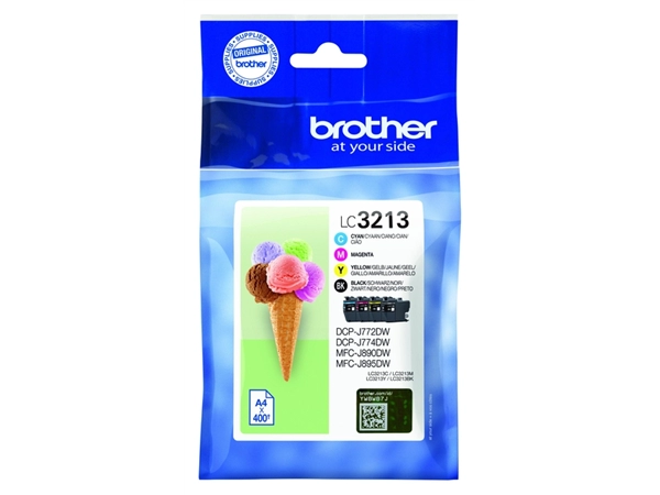 Een Inktcartridge Brother LC-3213 zwart + 3 kleuren koop je bij VHK Kantoorartikelen