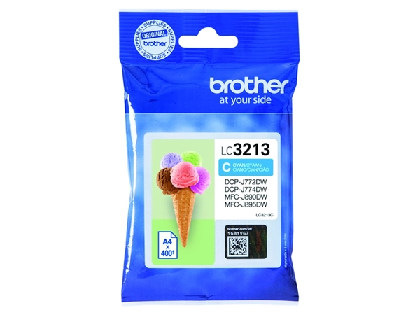 Een Inktcartridge Brother LC-3213C blauw koop je bij VHK Kantoorartikelen