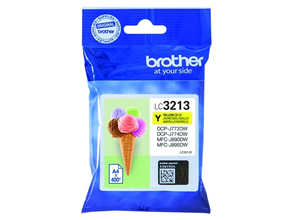 Een Inktcartridge Brother LC-3213Y geel koop je bij VHK Kantoorartikelen