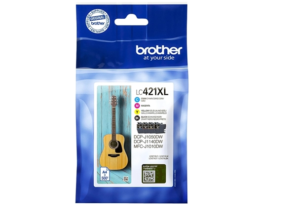 Een Inktcartridge Brother LC-421XL zwart + 3 kleuren koop je bij VHK Kantoorartikelen