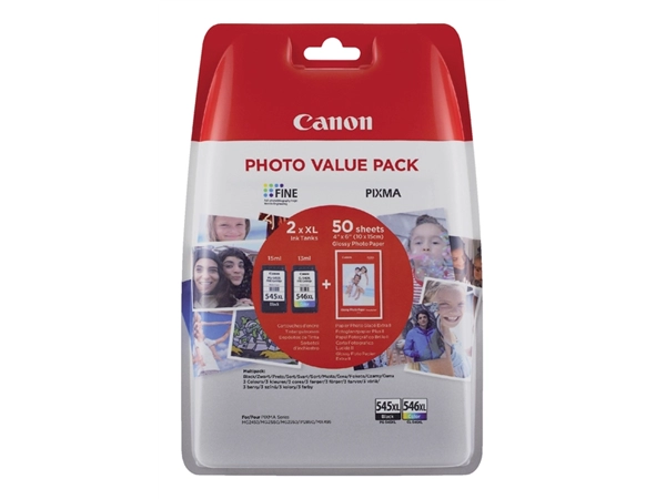 Een Inktcartridge Canon PG-545XL + CL-546XL zwart + kleur koop je bij VHK Kantoorartikelen