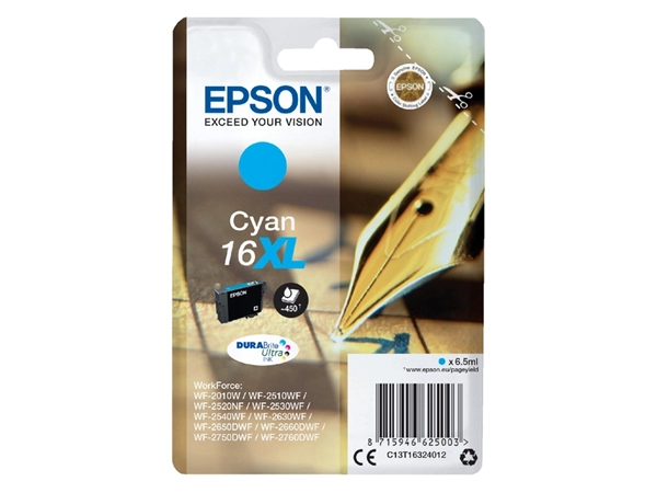 Een Inktcartridge Epson 16XL T1632 blauw koop je bij VHK Kantoorartikelen