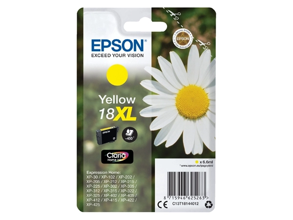 Een Inktcartridge Epson 18XL T1814 geel koop je bij VHK Kantoorartikelen