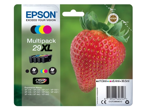 Een Inktcartridge Epson 29XL T2996 zwart + 3 kleuren koop je bij Hoekmankantoorartikelen.nl