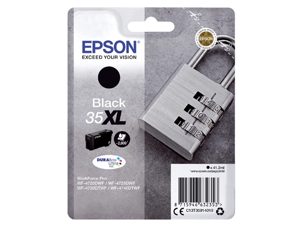 Een Inktcartridge Epson 35XL T3591 zwart koop je bij VHK Kantoorartikelen