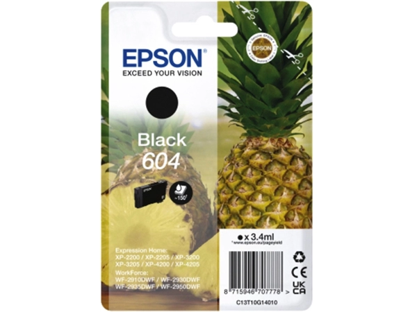 Een Inktcartridge Epson 604 T10G14 zwart koop je bij VHK Kantoorartikelen