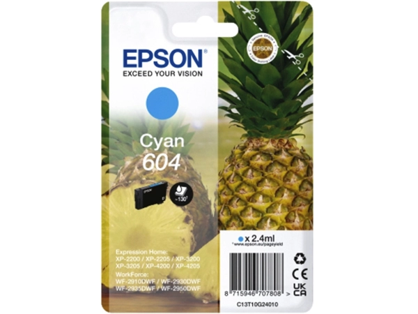 Een Inktcartridge Epson 604 T10G24 blauw koop je bij VHK Kantoorartikelen