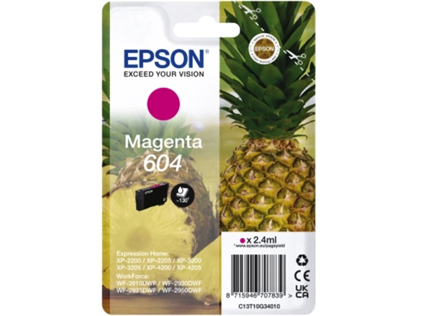 Een Inktcartridge Epson 604 T10G34 rood koop je bij VHK Kantoorartikelen