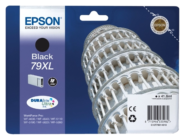 Een Inktcartridge Epson 79XL T7901 zwart koop je bij VHK Kantoorartikelen