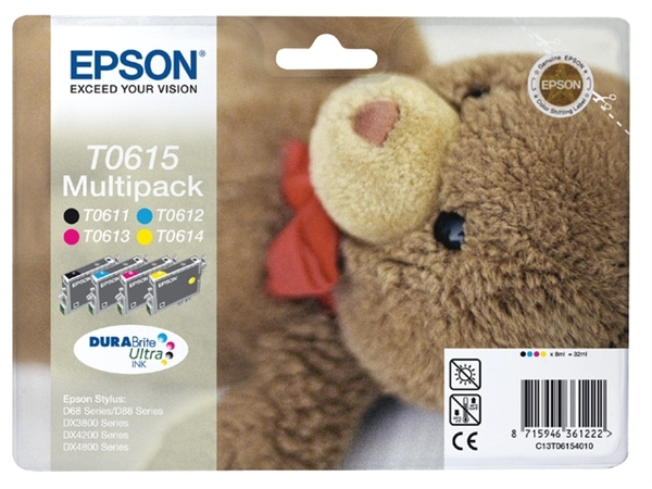 Een Inktcartridge Epson T0615 zwart + 3 kleuren koop je bij VHK Kantoorartikelen