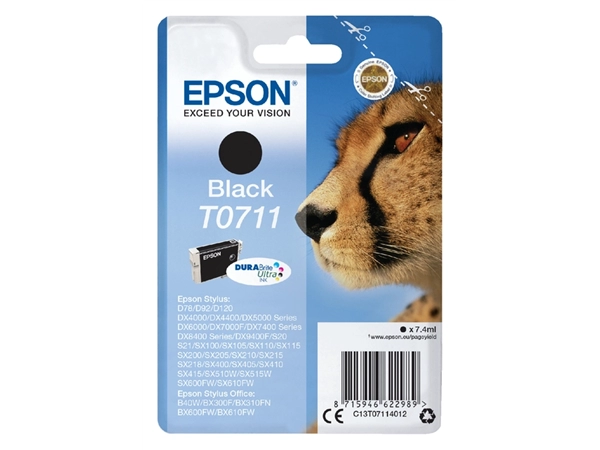 Een Inktcartridge Epson T0711 zwart koop je bij VHK Kantoorartikelen