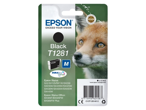 Een Inktcartridge Epson T1281 zwart koop je bij VHK Kantoorartikelen