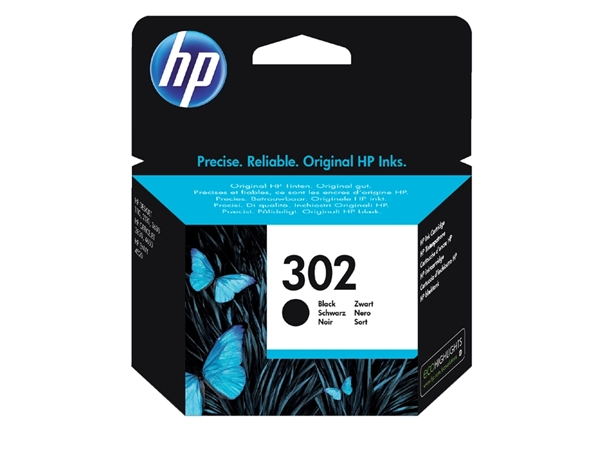 Een Inktcartridge HP F6U66AE 302 zwart koop je bij VHK Kantoorartikelen