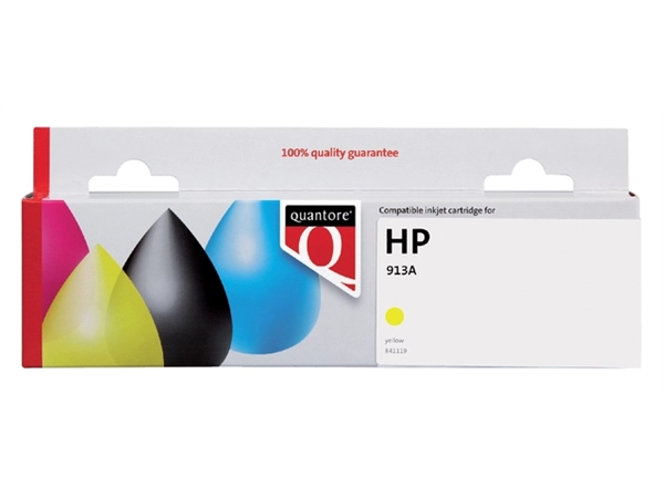 Een Inktcartridge Quantore alternatief tbv HP F6T79AE 913A geel koop je bij VHK Kantoorartikelen