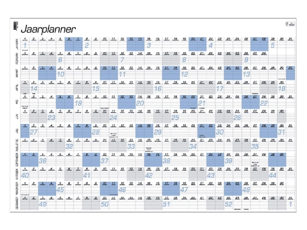 Een Jaarplankalender 2025 Quantore A1 84x57cm koop je bij Hoekmankantoorartikelen.nl