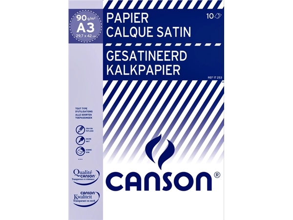 Een Kalkpapier Canson A3 90gr 10 vel koop je bij Hoekmankantoorartikelen.nl