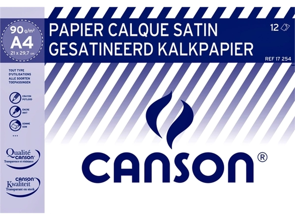 Een Kalkpapier Canson A4 90gr 12 vel koop je bij Hoekmankantoorartikelen.nl