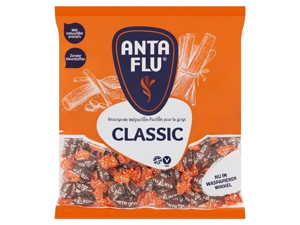 Een Keelpastilles Anta Flu classic zak 1 kilogram koop je bij Continu Kantoor