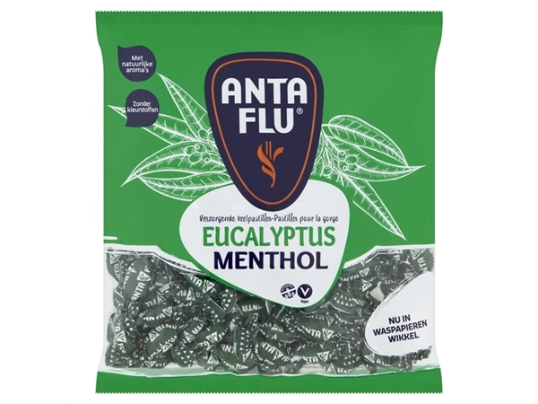 Een Keelpastilles Anta Flu eucalyptus zak 1 kilogram koop je bij Continu Kantoor