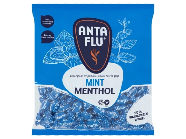 Een Keelpastilles Anta Flu mint zak 1 kilogram koop je bij Continu Kantoor