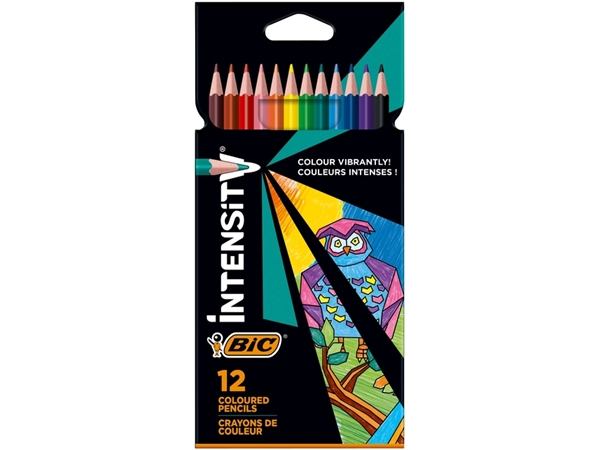 Een Kleurpotloden Bic Intensity assorti etui à 12 stuks koop je bij Hoekmankantoorartikelen.nl