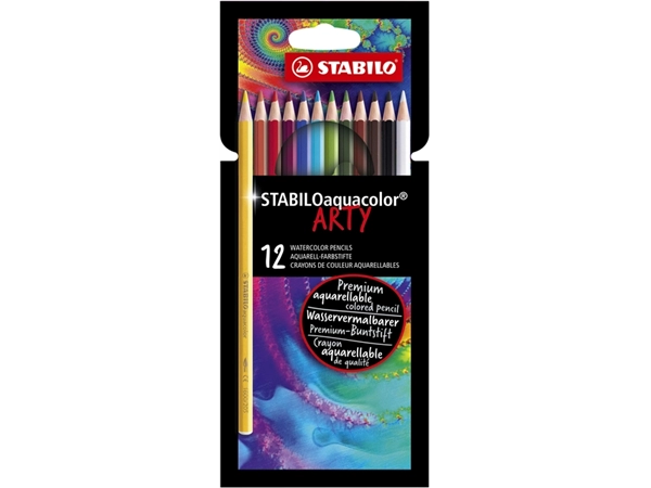 Een Kleurpotloden STABILO 1624 aquacolor Arty assorti etui à 12 stuks koop je bij VHK Kantoorartikelen