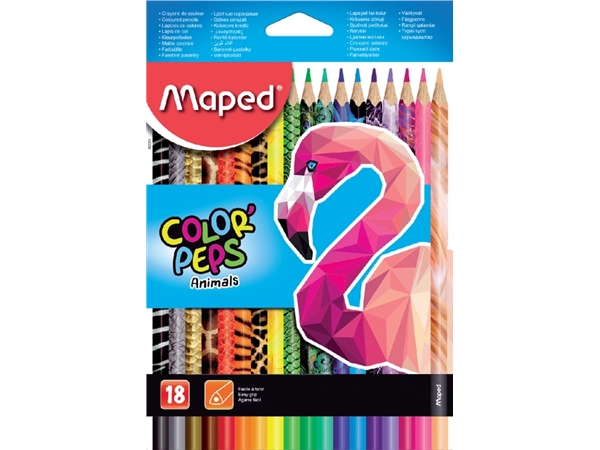 Een Kleurpotlood Maped Color'Peps Animals set á 18 kleuren koop je bij VHK Kantoorartikelen