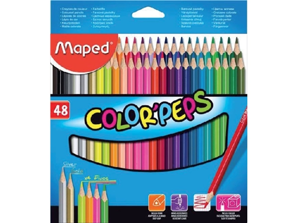 Een Kleurpotlood Maped Color'Peps set á 48 kleuren koop je bij VHK Kantoorartikelen