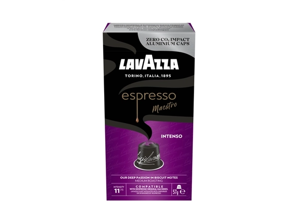 Een Koffiecups Lavazza espresso Intenso 10 stuks koop je bij VHK Kantoorartikelen