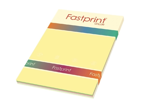 Een Kopieerpapier Fastprint A4 80gr 5 zachte kleuren 250 vel koop je bij Hoekmankantoorartikelen.nl