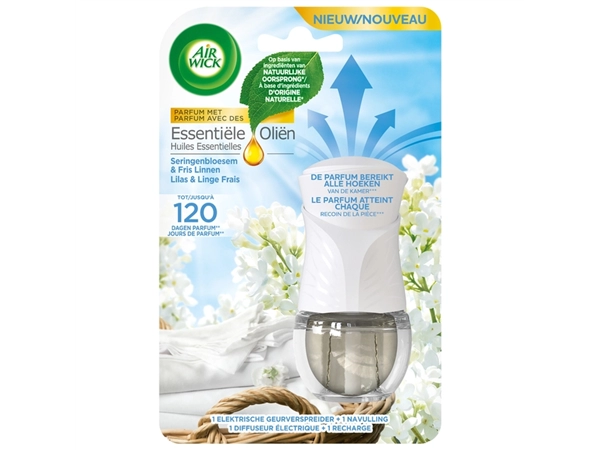 Een Luchtverfrisser AirWick Electrical Soft Cotton Starter Kit 19ml koop je bij VHK Kantoorartikelen