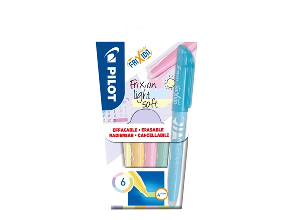 Een Markeerstift PILOT friXion light soft pastel assorti set à 6 stuks koop je bij VHK Kantoorartikelen