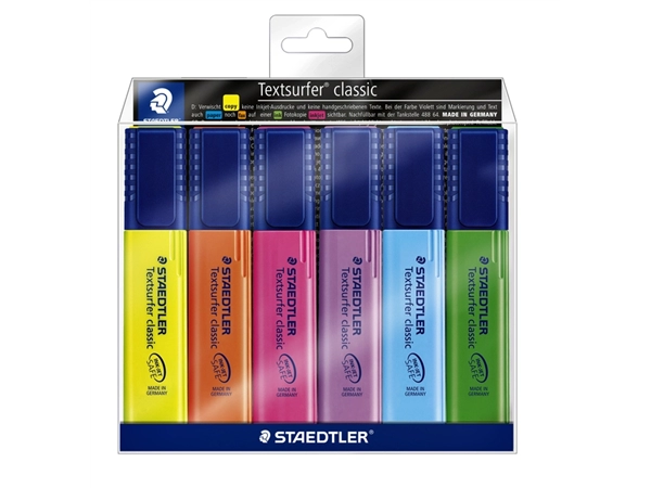 Een Markeerstift Staedtler 364 Textsurfer assorti 6 stuks koop je bij Hoekmankantoorartikelen.nl