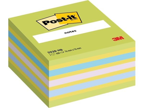 Een Memoblok Post-it 2028 76x76mm kubus assorti koop je bij Hoekmankantoorartikelen.nl