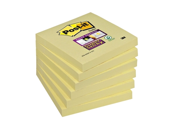 Een Memoblok Post-it 654 Super Sticky 76x76mm geel koop je bij Hoekmankantoorartikelen.nl