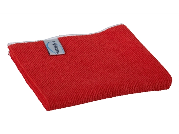 Een Microvezeldoek Vikan Basic 32x32cm rood koop je bij VHK Kantoorartikelen