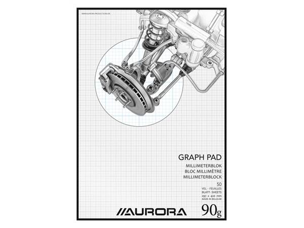 Een Millimeterblok Aurora A3 50 vel 90 gram blauw koop je bij VHK Kantoorartikelen