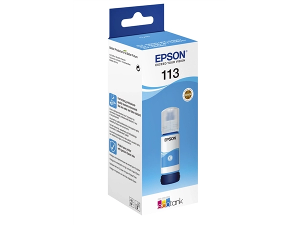 Een Navulinkt Epson 113 EcoTank blauw koop je bij VHK Kantoorartikelen