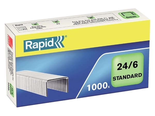 Een Nieten Rapid 24/6 gegalvaniseerd standaard 1000 stuks koop je bij Hoekmankantoorartikelen.nl