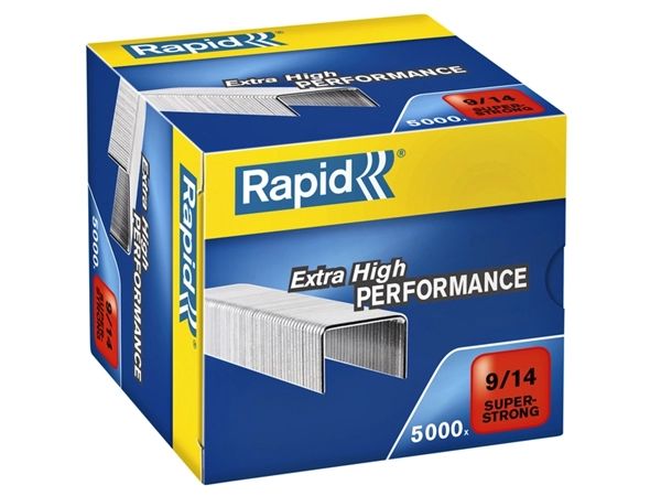 Een Nieten Rapid 9/14 gegalvaniseerd super strong 5000 stuks koop je bij Hoekmankantoorartikelen.nl