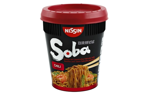 Een Noodles Nissin Soba chili cup koop je bij VHK Kantoorartikelen