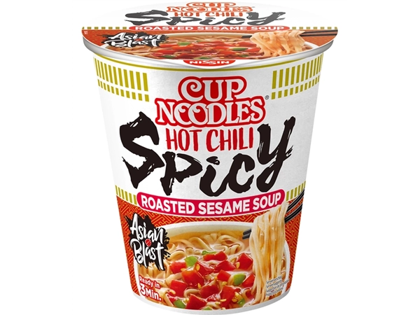 Een Noodles Nissin hot chili spicy cup koop je bij VHK Kantoorartikelen