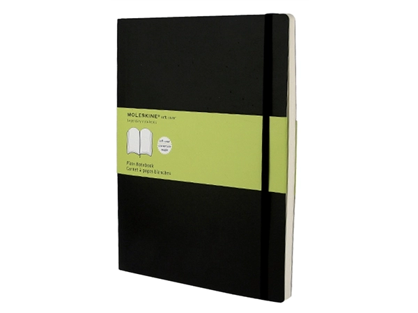 Een Notitieboek Moleskine XL 190x250mm blanco soft cover zwart koop je bij VHK Kantoorartikelen