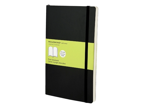 Een Notitieboek Moleskine large 130x210mm blanco soft cover zwart koop je bij VHK Kantoorartikelen