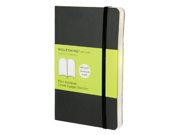 Een Notitieboek Moleskine pocket 90x140mm blanco soft cover zwart koop je bij VHK Kantoorartikelen